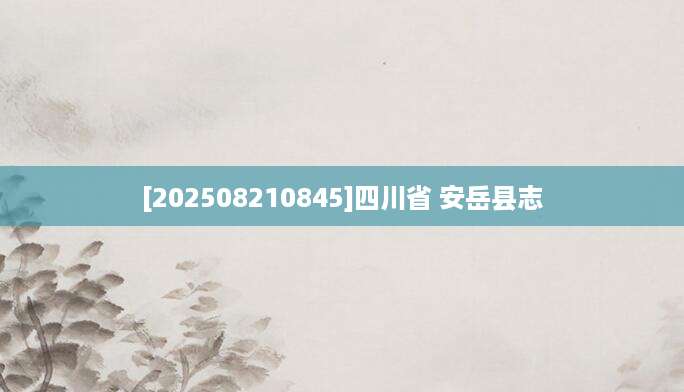 [202508210845]四川省 安岳县志